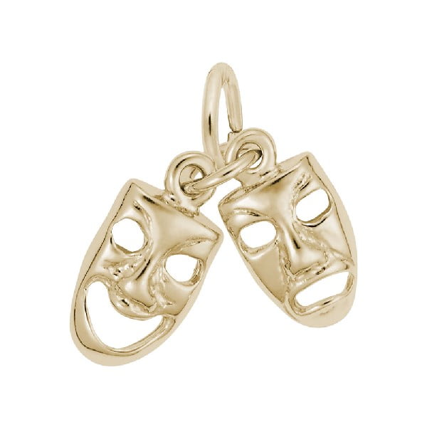 gold comedy and tragedy accent charm