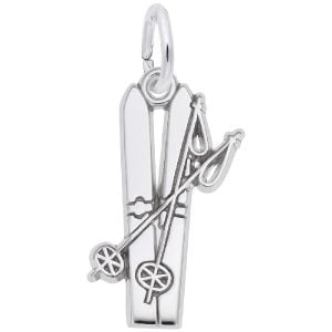 silver flat skis charm