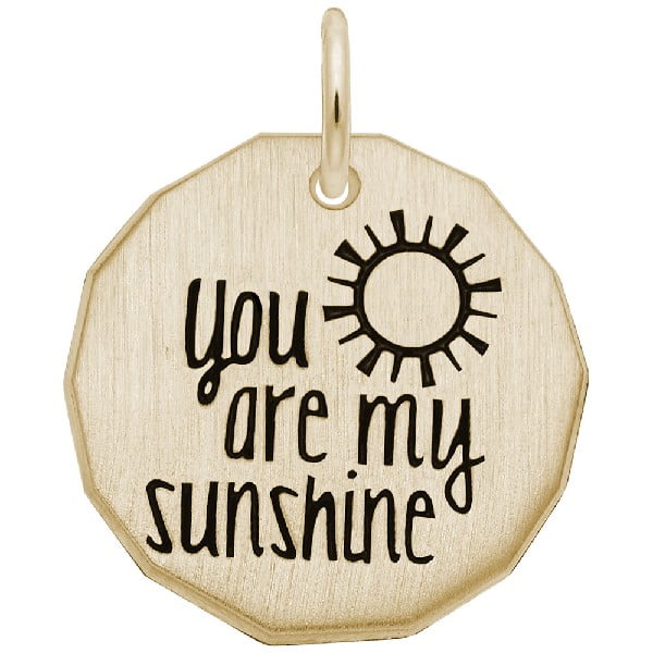 you are my sunshine custom charm gold