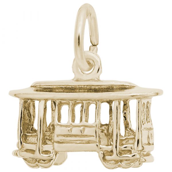gold cable car charm