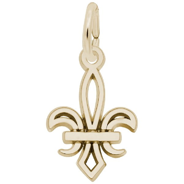 gold petite fleur de lis charm