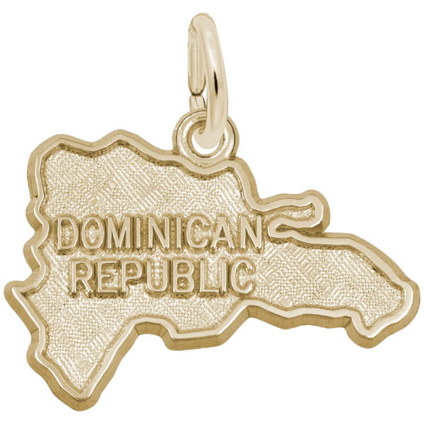 gold dominican map charm