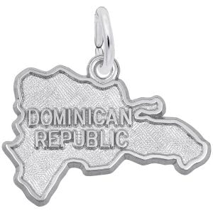 silver dominican map charm