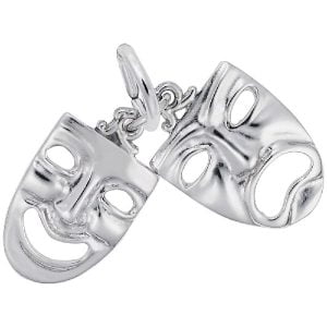 silver theater masks charm