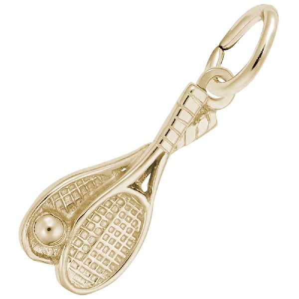 gold tennis racquet charm