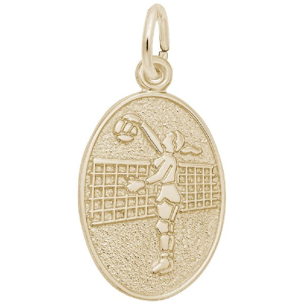 female volleyball gold disc charm