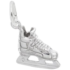 silver hockey skate charm