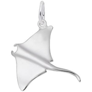 silver manta ray charm