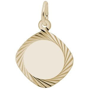 gold diamond faceted engravable disc