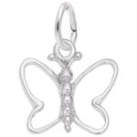silver winged butterfly charm