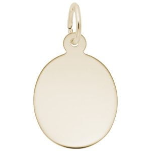 silver oval blank engravable disc