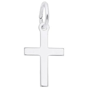 engravable silver cross charm