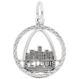 silver saint louis disc charm
