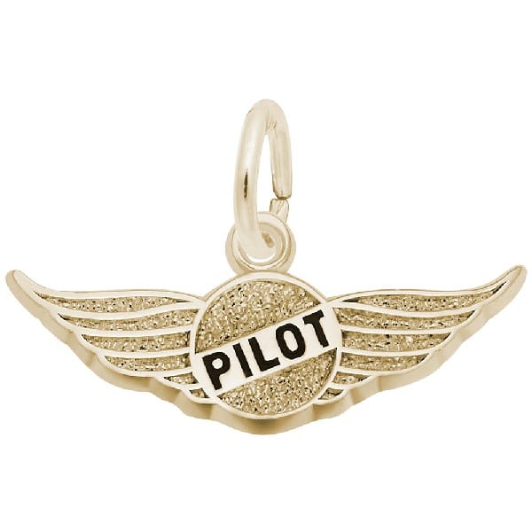 gold pilots wings charm