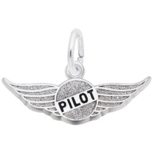 silver pilots wings charm