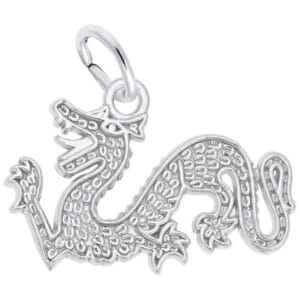 silver flat dragon charm
