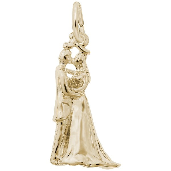 gold bride and groom charm