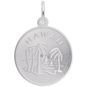 silver hawaii palm tree disc