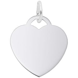 silver medium heart engravable disc