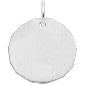 silver plain engravable charm tag