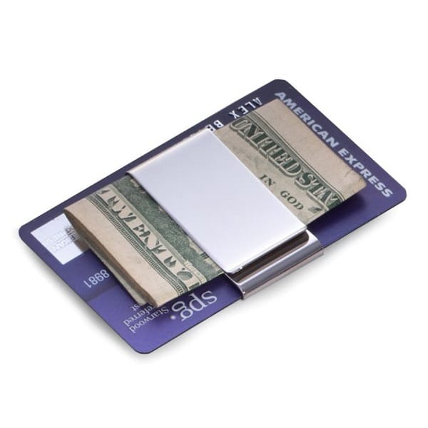 engravable silver plated money clip