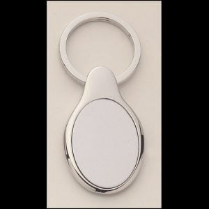 Oval Shaped Silver Keyring