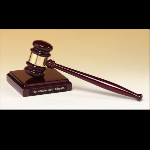 Rosewood Finish Gavel and Block