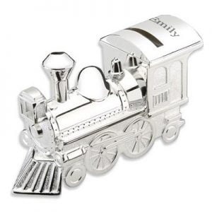 Silver Plated Train Bank