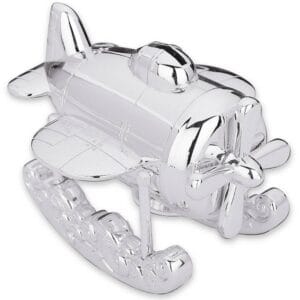 silverplated reed and barton airplane bank