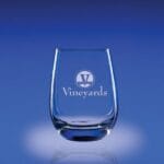 engravable stemless crystal wine glasses