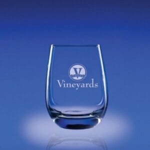 engravable stemless crystal wine glasses