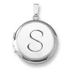 engravable round locket necklace