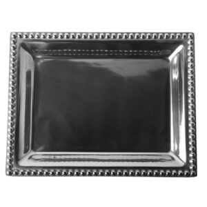 Medium Beaded Aluminum Tray