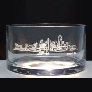 Cincinnati Scene Crystal Bowl