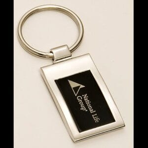Engravable Chrome & Black Key Ring