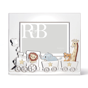 Silverplate 5x7 Animal Train Picture Frame