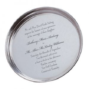 engraved wedding invitation tray